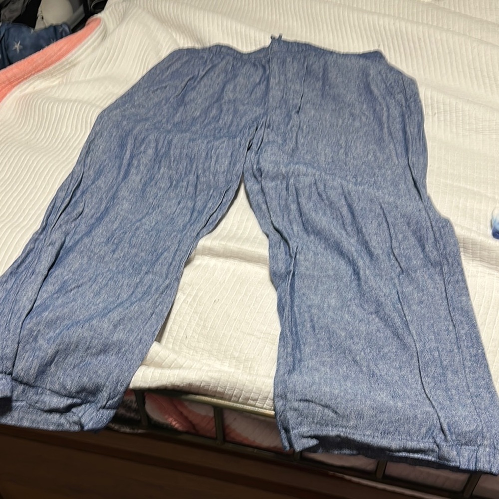 Blue Women's Wide-Leg Relaxed Pants